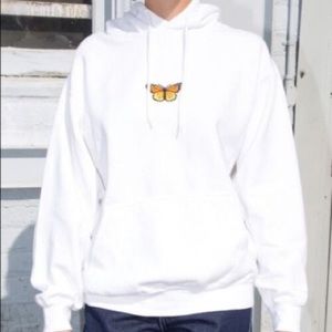 brandy melville butterfly hoodie (white)